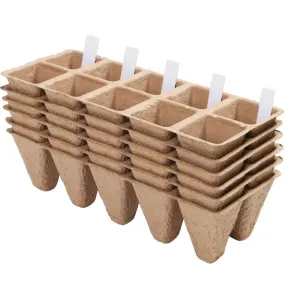 100PC 10 Cells Biodegradable Paper Pulp Peat Paper Pot Tray Plant Nursery Vegetable Seed Starter