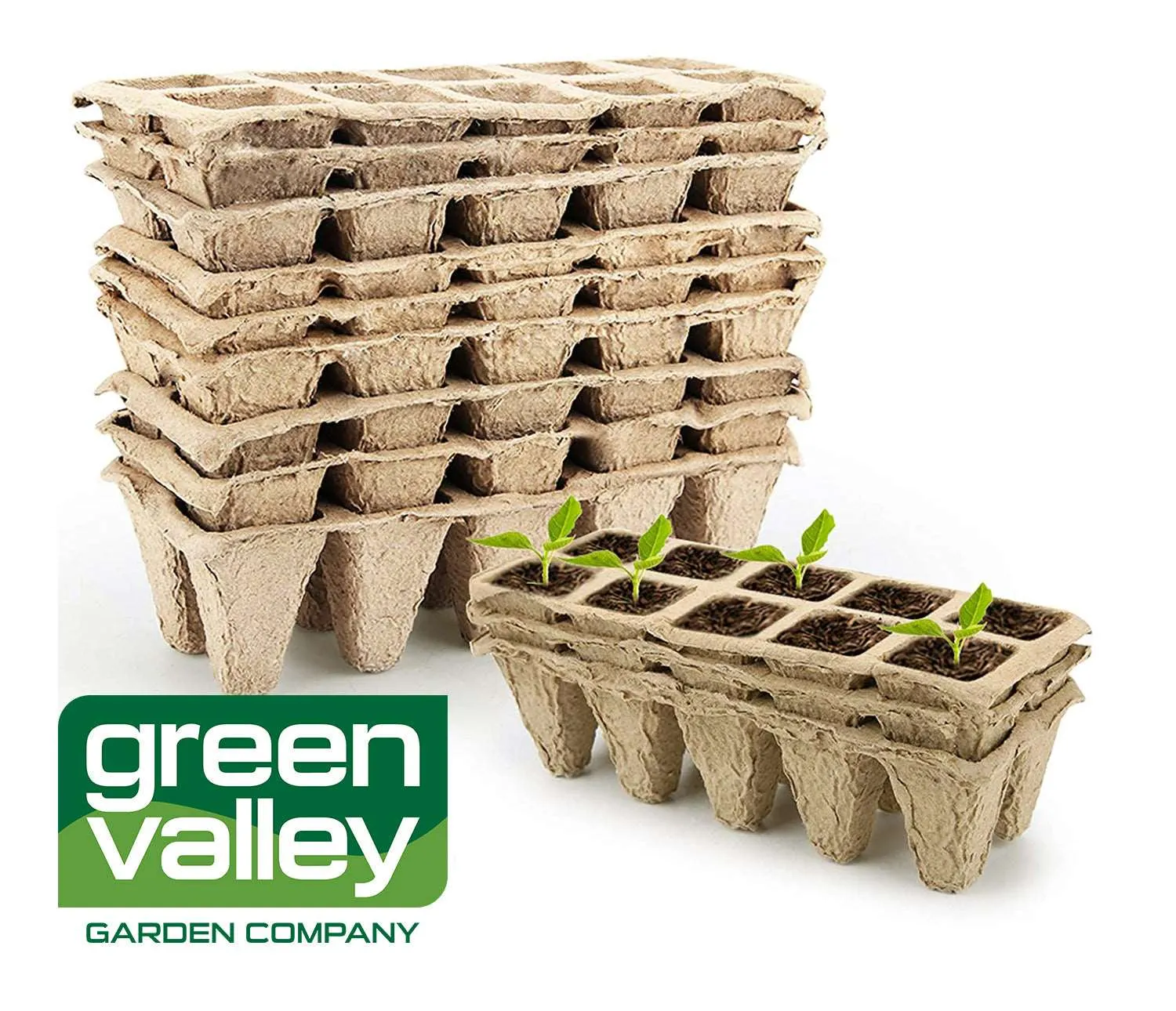 100PC 10 Cells Biodegradable Paper Pulp Peat Paper Pot Tray Plant Nursery Vegetable Seed Starter