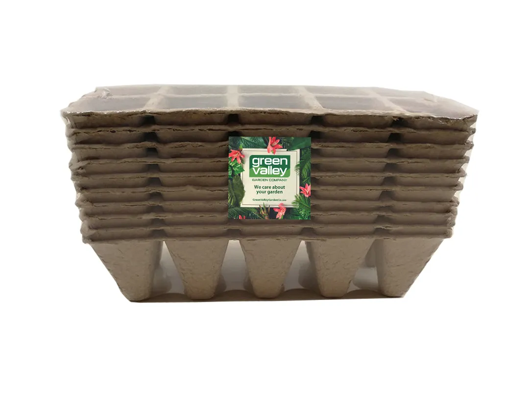100PC 10 Cells Biodegradable Paper Pulp Peat Paper Pot Tray Plant Nursery Vegetable Seed Starter