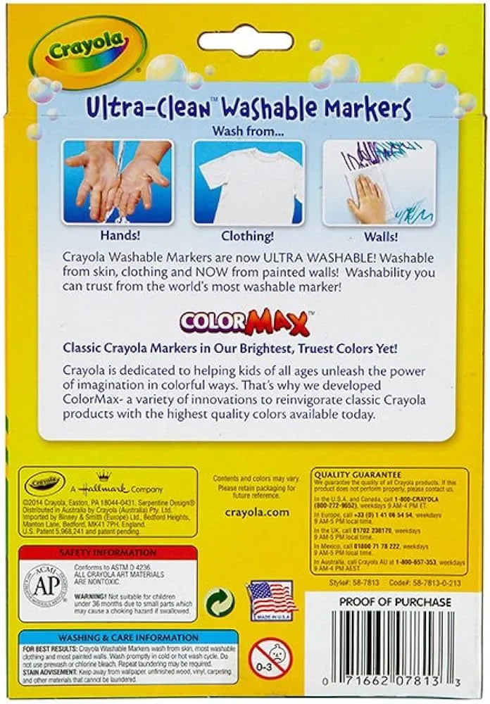 12 Colors Fine Line Ultra Clean Washable Marker