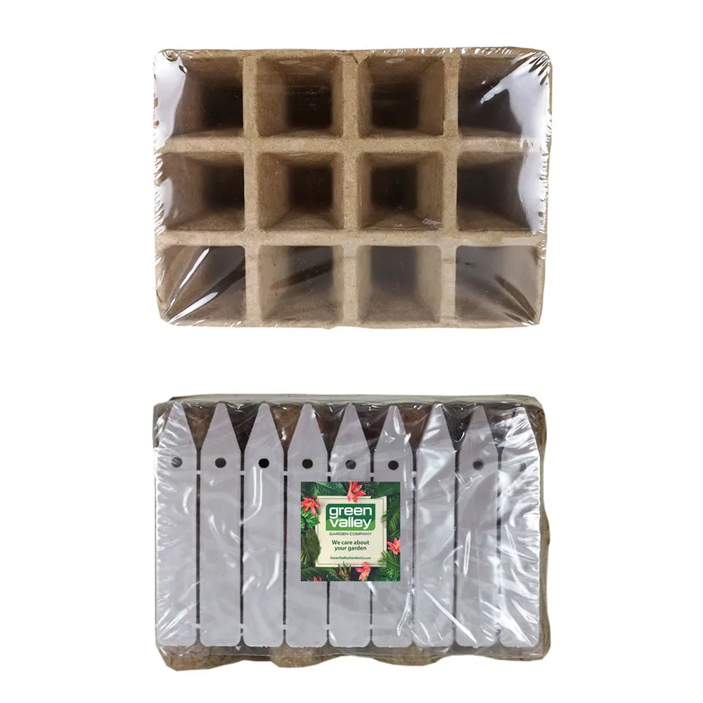 120pc 10 trays Biodegradable Paper Pulp Peat Square Pot Tray Plant Nursery Vegetable Seed Starter