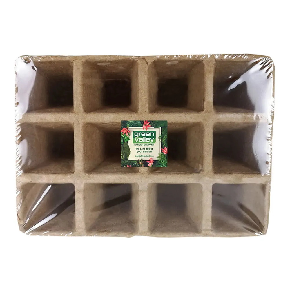 120pc 10 trays Biodegradable Paper Pulp Peat Square Pot Tray Plant Nursery Vegetable Seed Starter