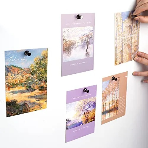 12Pcs Black Fridge Magnets Refrigerator Magnets, Metal Magnets for Whiteboard, Magnets Fridge, Kitchen Magnets, Small Strong Magnets for Locker, Map, Office, School