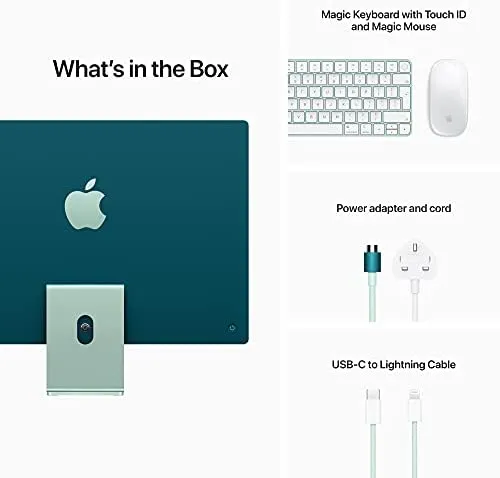 2021 Apple iMac 24 inch Apple M1 chip with 8 core CPU and 8 core GPU 4 ports 8GB RAM 256GB - FREE 2 years warranty