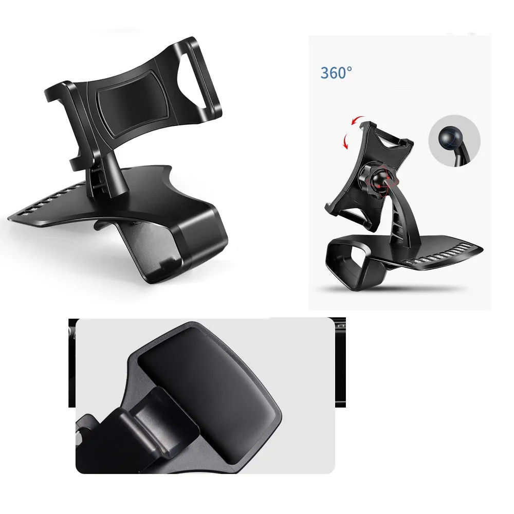 3 in 1 Car GPS Smartphone Holder: Dashboard / Visor Clamp   AC Grid Clip for HTC Status, AT&T Status - Black