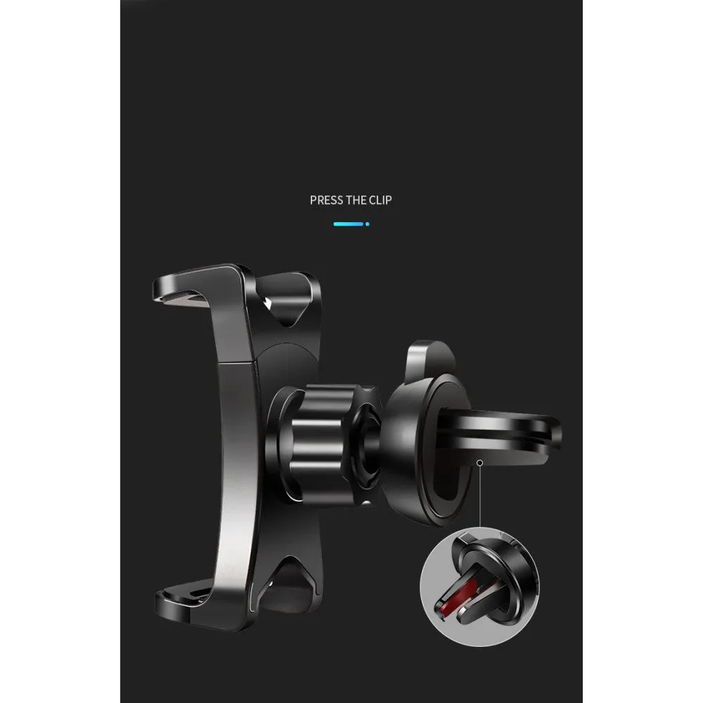 3 in 1 Car GPS Smartphone Holder: Dashboard / Visor Clamp   AC Grid Clip for HTC Status, AT&T Status - Black