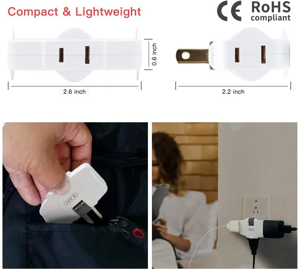 3 Prong Outlet Wall Adapter