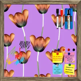 3D Tulips Pattern D1 Framed Magnetic Dry Erase Board | Combo with Magnet Buttons & Markers