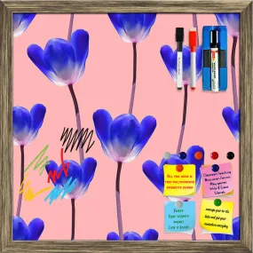 3D Tulips Pattern D4 Framed Magnetic Dry Erase Board | Combo with Magnet Buttons & Markers