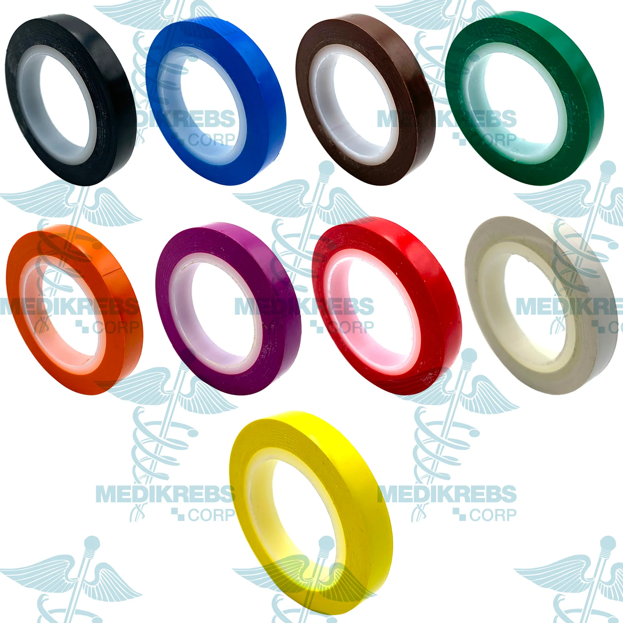 3M Surgical Instruments Identification Tape 0.25'' x 200'' Assorted (9 Rolls)