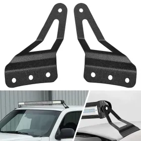 52 Inch Curved Light Bar Bracket at Upper Windshield Roof Cab for 2007-2013 Chevy Silverado Suburban Avalanche Tahoe & GMC Yukon Sierra (Pair)