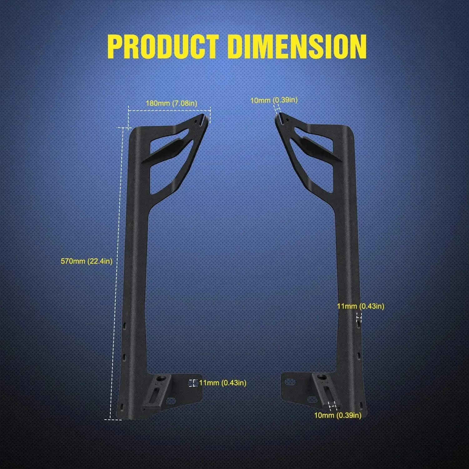 52 Inch Light Bar and Pod Light Windshield Frame Mounts For 2007-2017 Jeep Wrangler JK