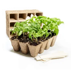60PC 12 Cells Biodegradable Paper Pulp Tray 3x4 Plant Nursery Vegetable Seed Starter