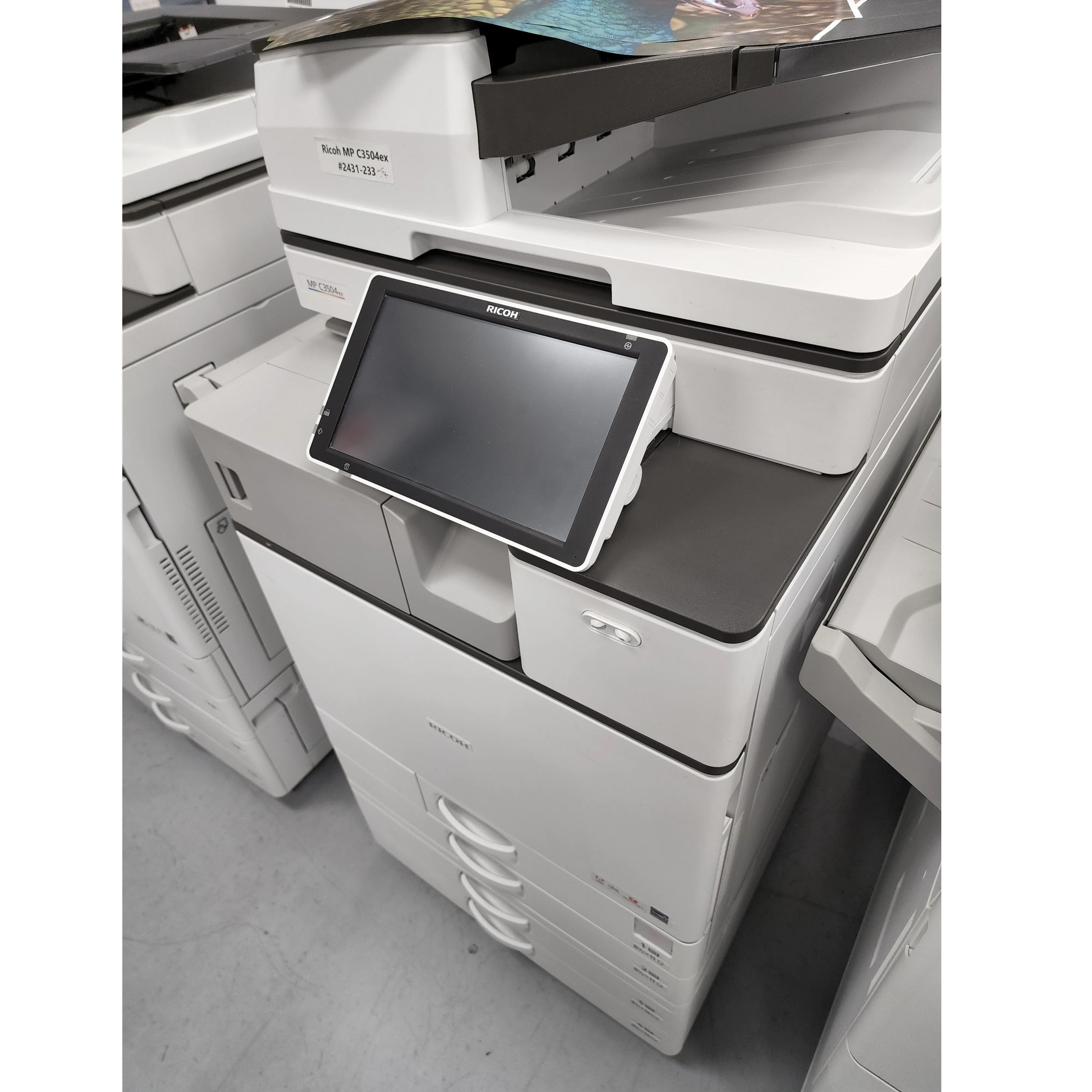 $64/Month Ricoh MP C3504EX Office Color Laser Multifunction Printer Machine | Copy, Scan, Optional Fax With 1200 x 1200 DPI Print Resolution