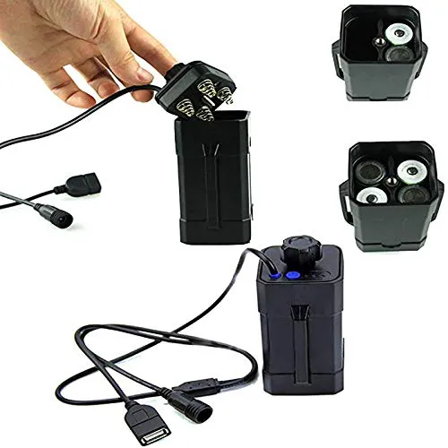 8.4V 18650 Battery Pack Box, high-end Waterproof Battery Box with USB/DC Cable Dual Interface, can Charge Bicycle Lights