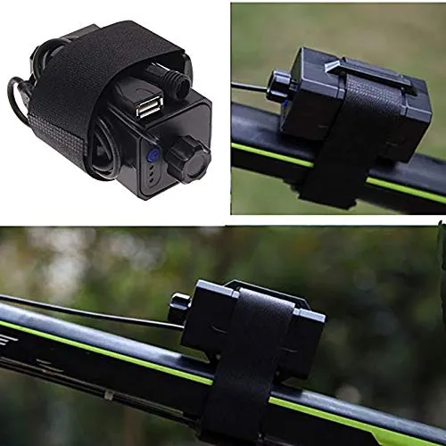 8.4V 18650 Battery Pack Box, high-end Waterproof Battery Box with USB/DC Cable Dual Interface, can Charge Bicycle Lights