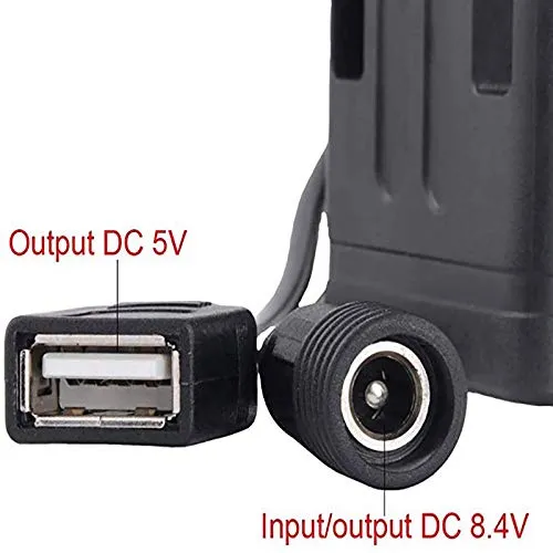 8.4V 18650 Battery Pack Box, high-end Waterproof Battery Box with USB/DC Cable Dual Interface, can Charge Bicycle Lights