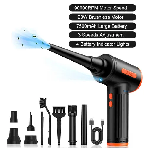 90000RPM Cordless Air Duster 90W Electric Wireless Gel Gun Blower