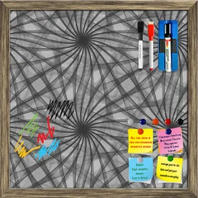 Abstract Black & White Pattern Framed Magnetic Dry Erase Board | Combo with Magnet Buttons & Markers