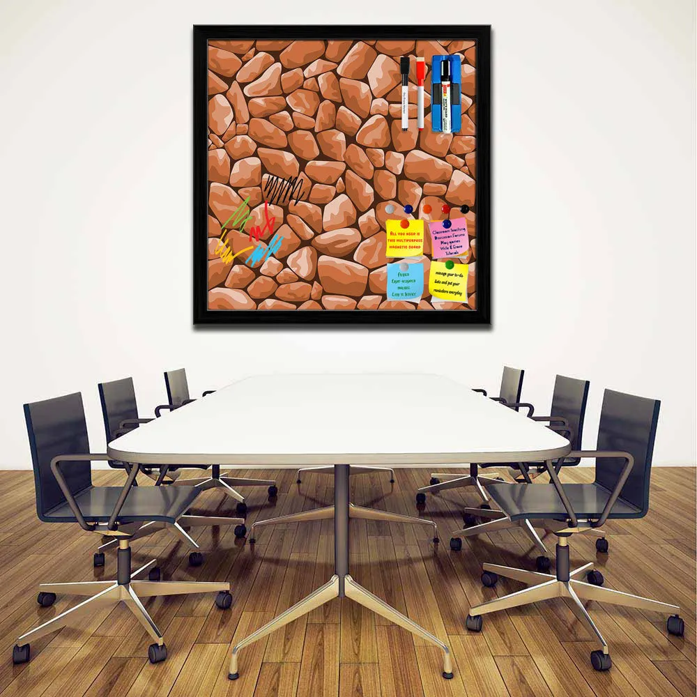 Abstract Décor Framed Magnetic Dry Erase Board | Combo with Magnet Buttons & Markers