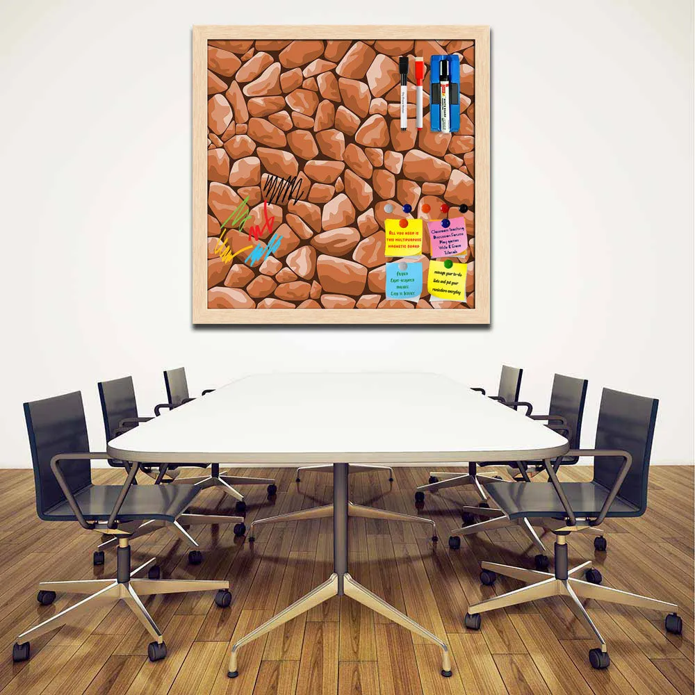 Abstract Décor Framed Magnetic Dry Erase Board | Combo with Magnet Buttons & Markers