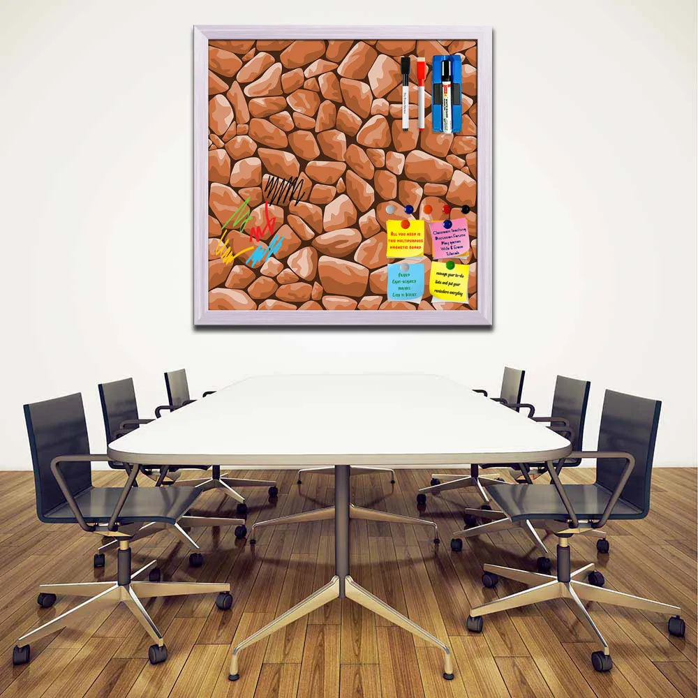 Abstract Décor Framed Magnetic Dry Erase Board | Combo with Magnet Buttons & Markers