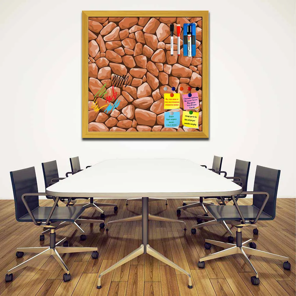 Abstract Décor Framed Magnetic Dry Erase Board | Combo with Magnet Buttons & Markers
