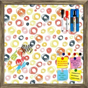 Abstract Doodle Framed Magnetic Dry Erase Board | Combo with Magnet Buttons & Markers