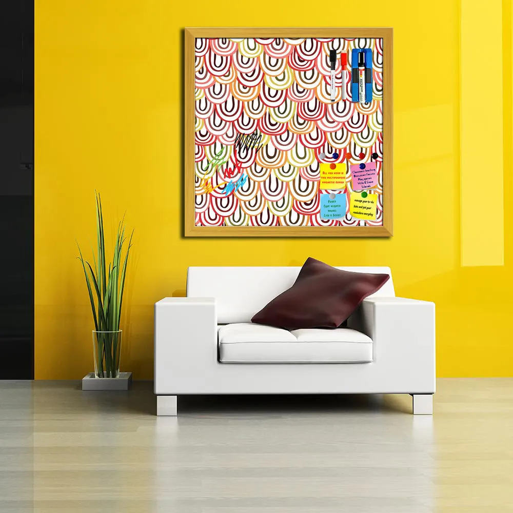 Abstract Doodles Framed Magnetic Dry Erase Board | Combo with Magnet Buttons & Markers
