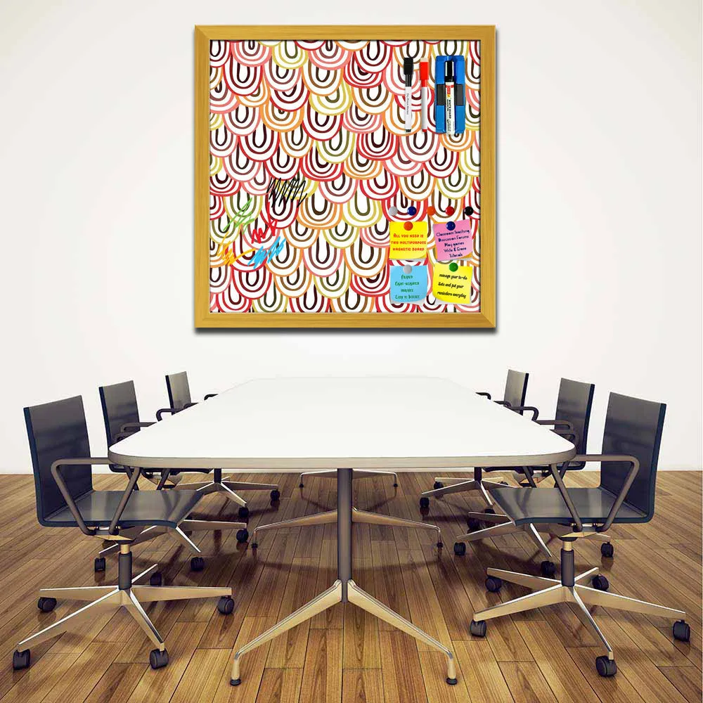 Abstract Doodles Framed Magnetic Dry Erase Board | Combo with Magnet Buttons & Markers