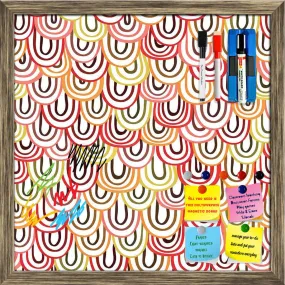 Abstract Doodles Framed Magnetic Dry Erase Board | Combo with Magnet Buttons & Markers