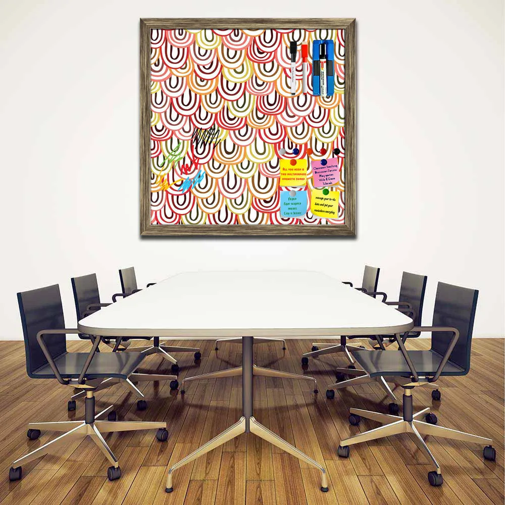 Abstract Doodles Framed Magnetic Dry Erase Board | Combo with Magnet Buttons & Markers