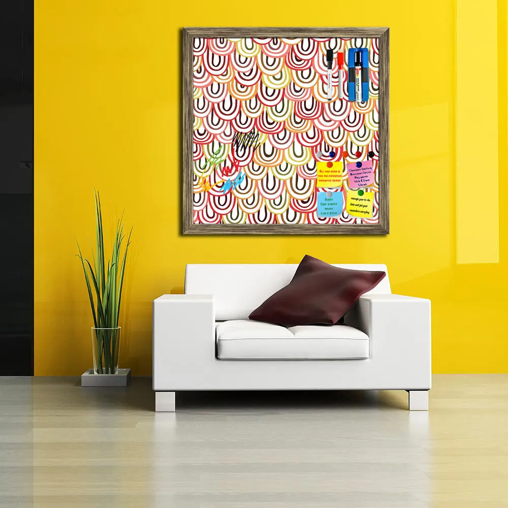 Abstract Doodles Framed Magnetic Dry Erase Board | Combo with Magnet Buttons & Markers
