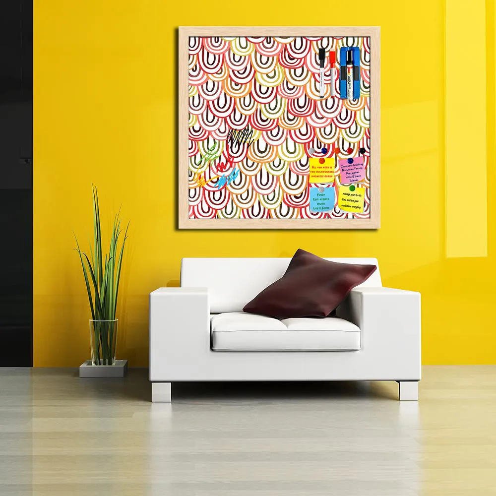 Abstract Doodles Framed Magnetic Dry Erase Board | Combo with Magnet Buttons & Markers