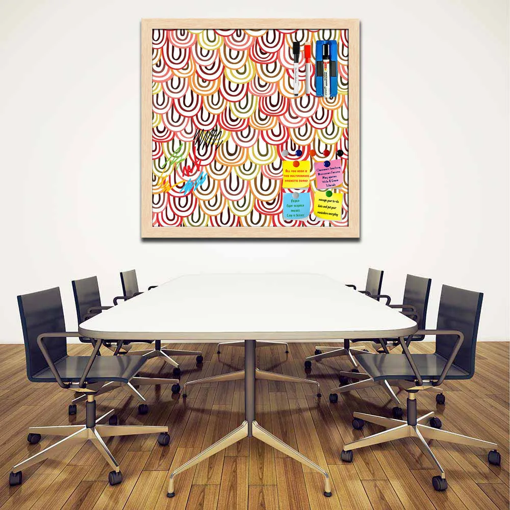 Abstract Doodles Framed Magnetic Dry Erase Board | Combo with Magnet Buttons & Markers
