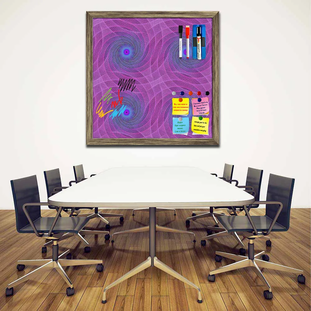 Abstract Fractal Pattern D1 Framed Magnetic Dry Erase Board | Combo with Magnet Buttons & Markers