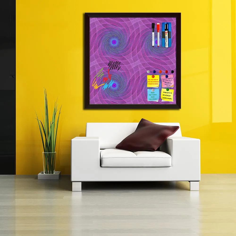 Abstract Fractal Pattern D1 Framed Magnetic Dry Erase Board | Combo with Magnet Buttons & Markers