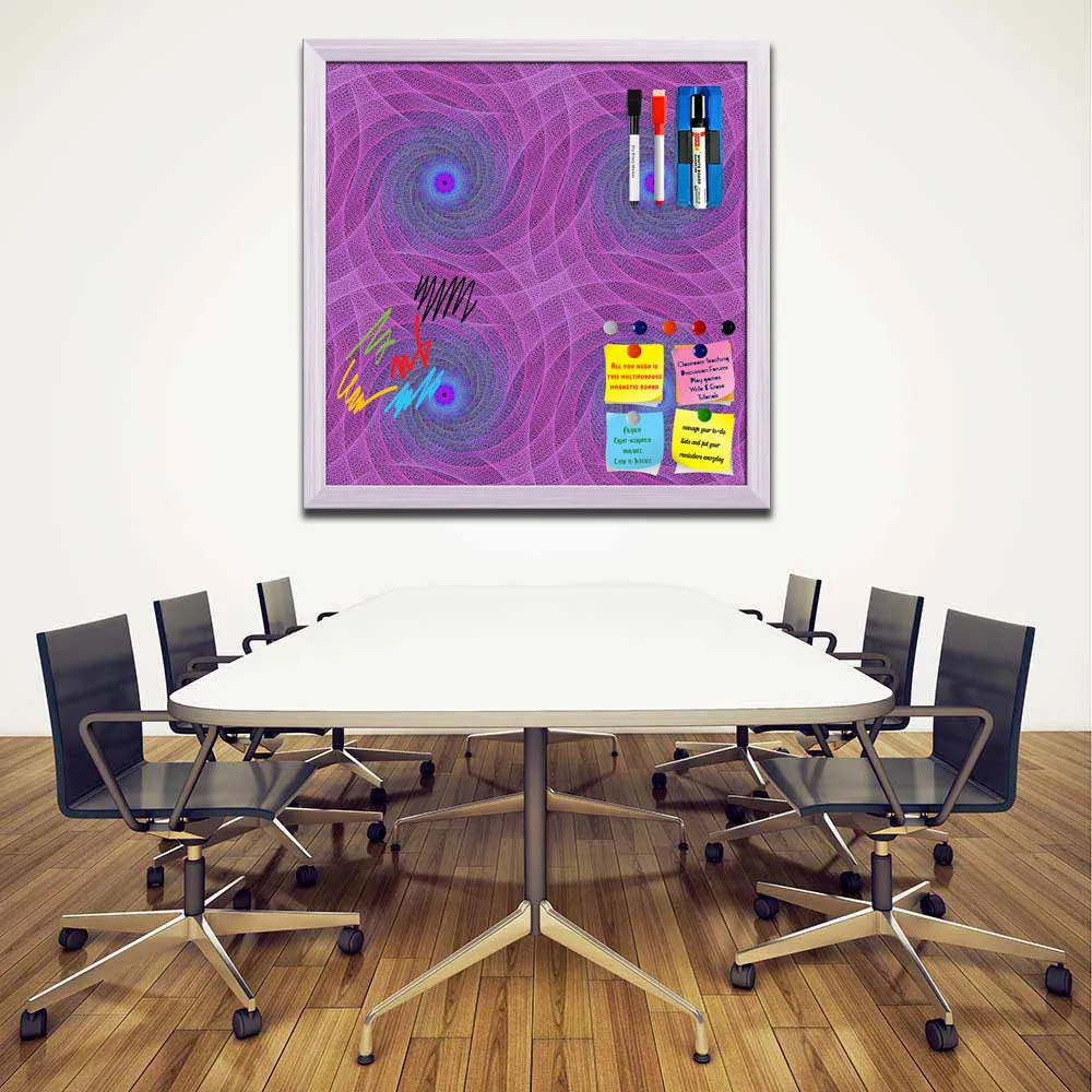 Abstract Fractal Pattern D1 Framed Magnetic Dry Erase Board | Combo with Magnet Buttons & Markers