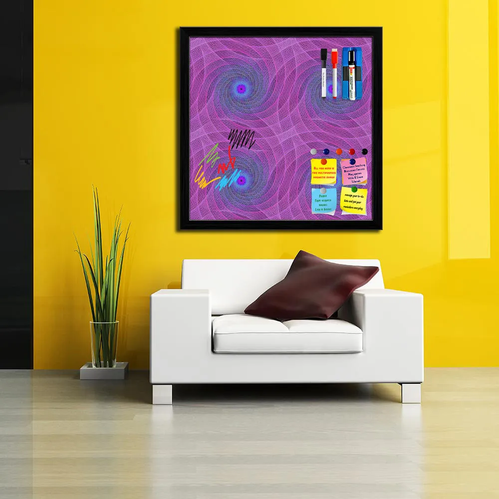 Abstract Fractal Pattern D1 Framed Magnetic Dry Erase Board | Combo with Magnet Buttons & Markers