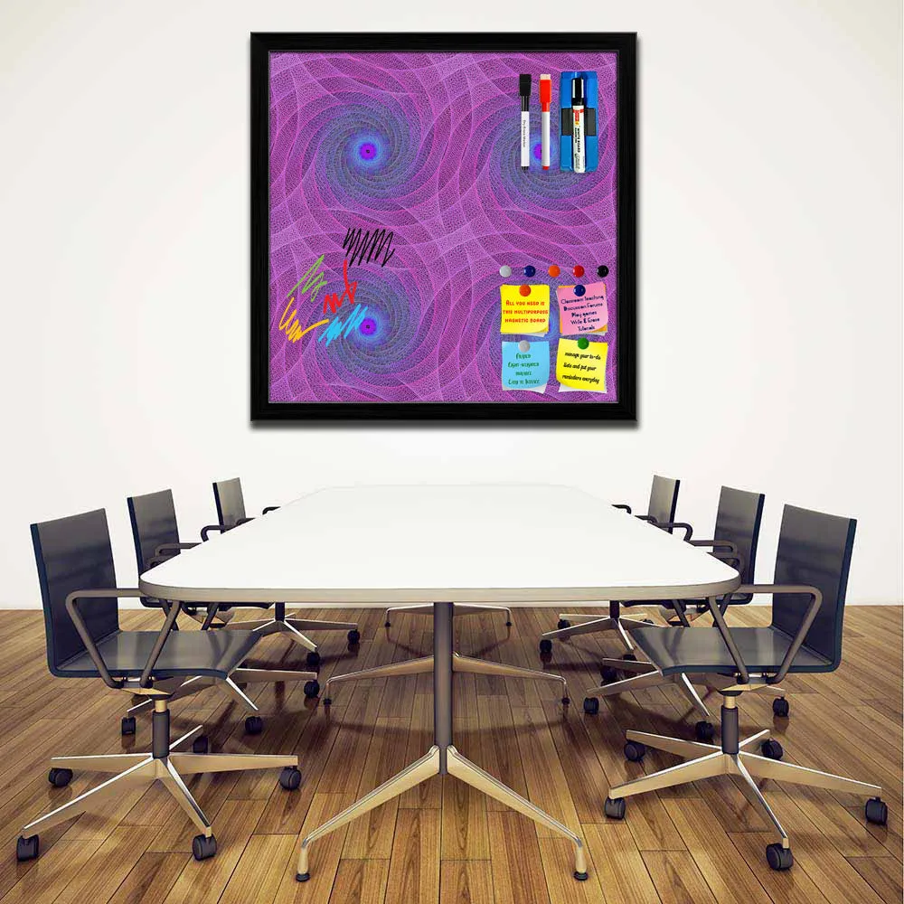 Abstract Fractal Pattern D1 Framed Magnetic Dry Erase Board | Combo with Magnet Buttons & Markers