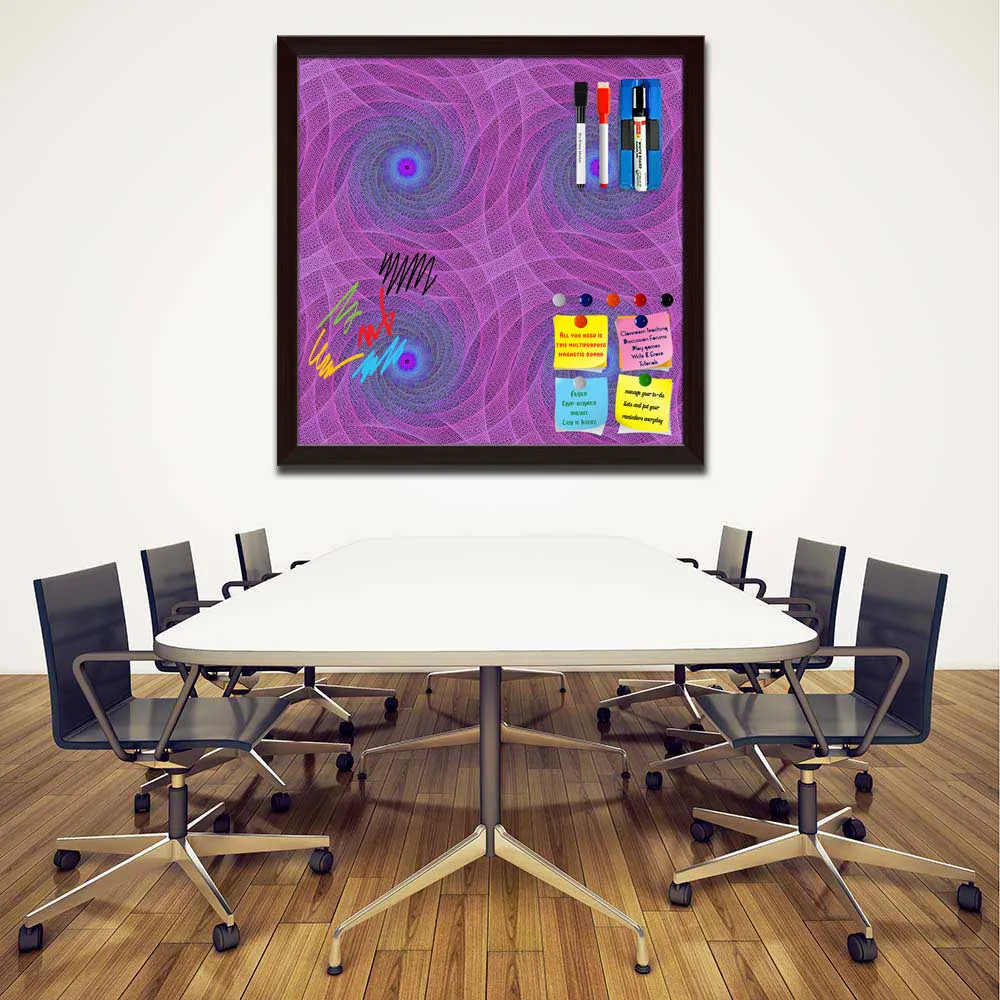 Abstract Fractal Pattern D1 Framed Magnetic Dry Erase Board | Combo with Magnet Buttons & Markers