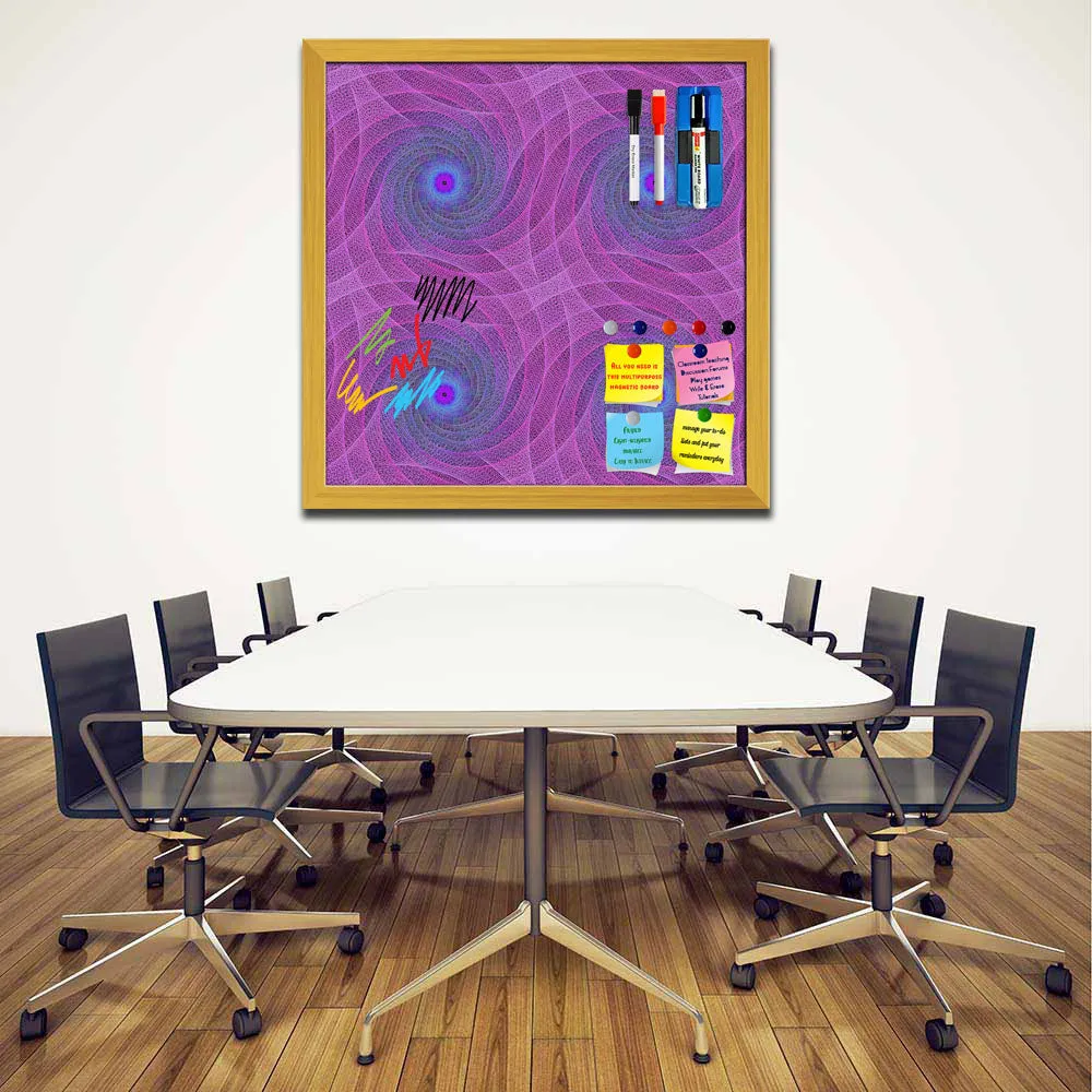 Abstract Fractal Pattern D1 Framed Magnetic Dry Erase Board | Combo with Magnet Buttons & Markers