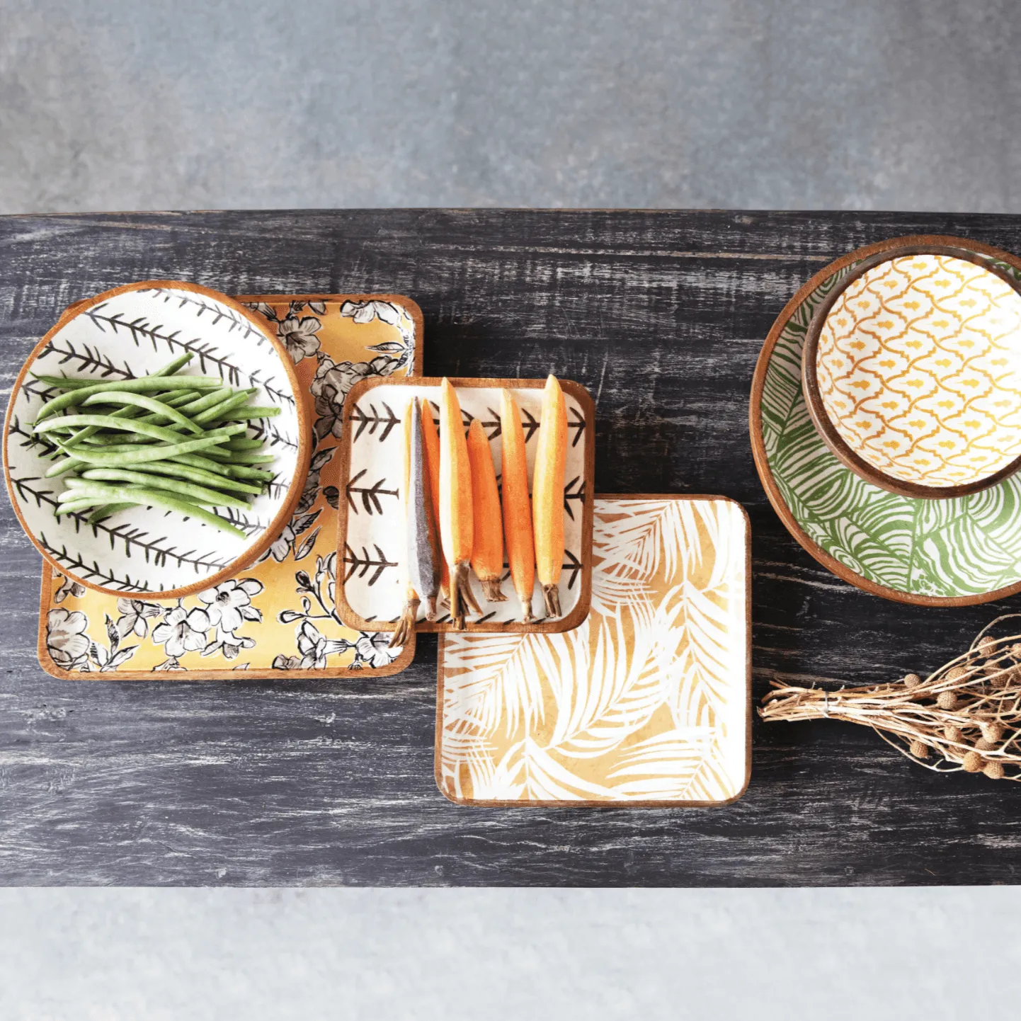 Acacia Wood Tray, Set of 3