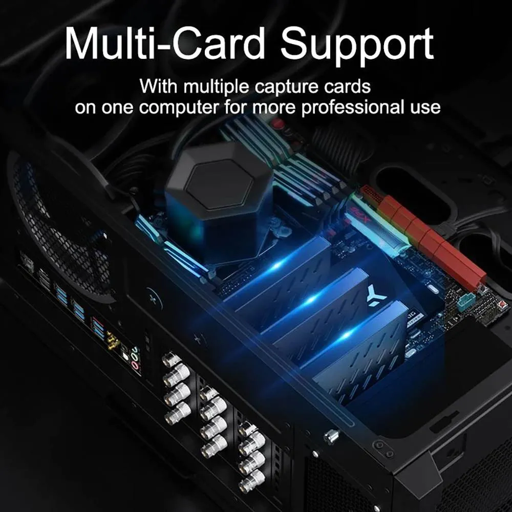 Acasis 4 SDI PCIe Video Capture Card 1080P 60FPS with Built-in Fan