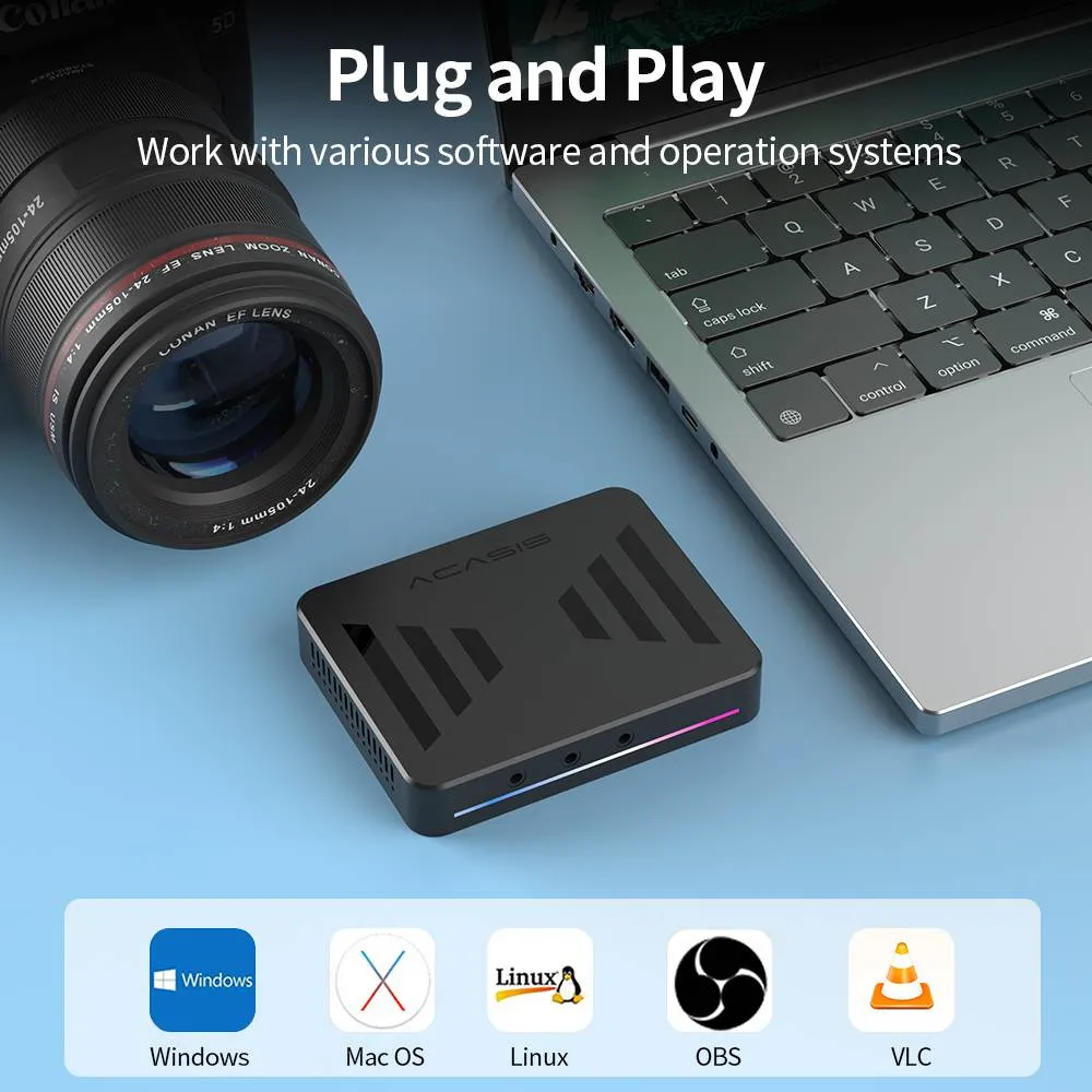 Acasis 4K60 HDR Game Live Video Capture Card