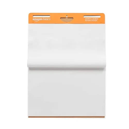 Amazon Basics Sticky Easel Pad, 25 x 30-Inch, 2 Count, White