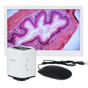 AmScope HD Series 1080p 60fps 2.0MP HDMI High-sensitivity Color CMOS C-mount Microscope Camera with Monitor for Stand-alone and PC Imaging