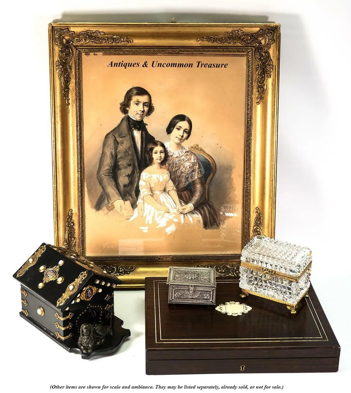 Antique Napoleon III Era French Game Chest, Box, Chips & Cards: Alph. GIROUX