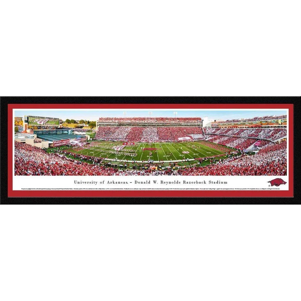 Arkansas Football - Razorbacks Stadium Panorama Framed Print