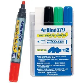 Artline 579 Whiteboard Marker 5Mm Chisel Assorted Wallet 4